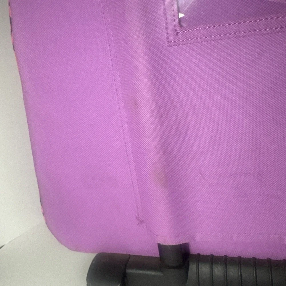 Justice Brand Rainbow Color Peace Sign Rolling Travel Bag Pre-owned‎